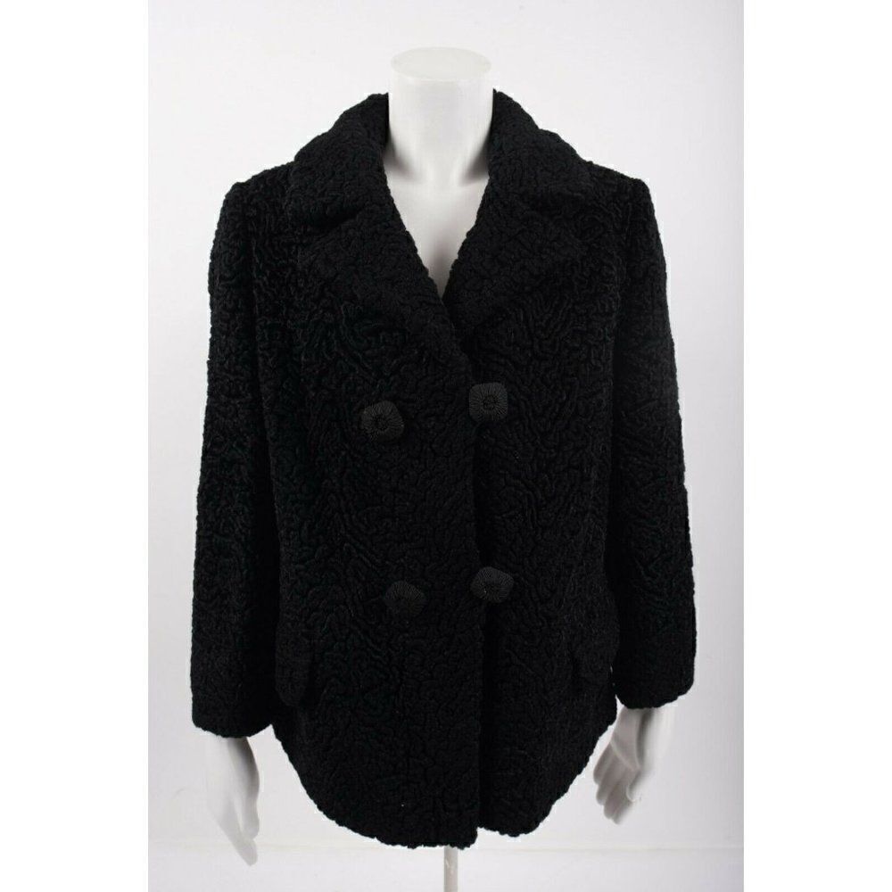 Vintage 50s 60s Womens Ribbon Coat Short Jacket Double Breasted S M